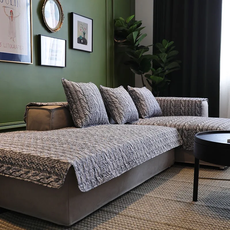 

Sectional Sofa Covers Cotton Summer Sure Fit Slipcovers Living Room Modern Grey1-3 Seat Couch Cover 28inch 35inch Armrest 43inch