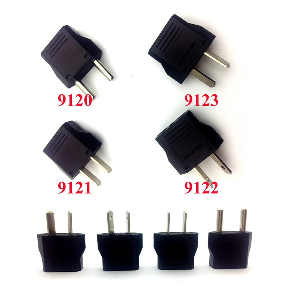 Поставка Черного Портативный 2 шпильки универсальный штекер адаптера для