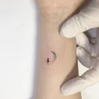 Водостойкая Временная тату-наклейка, цвет луна, Черный кот, маленький боди-арт, искусственная тату флэш-тату, ухо, запястье, нога для мужчин и женщин