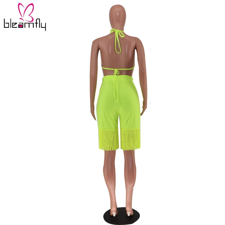 2019 женский летний укороченный топ на бретельках без спинки с кисточками длина до