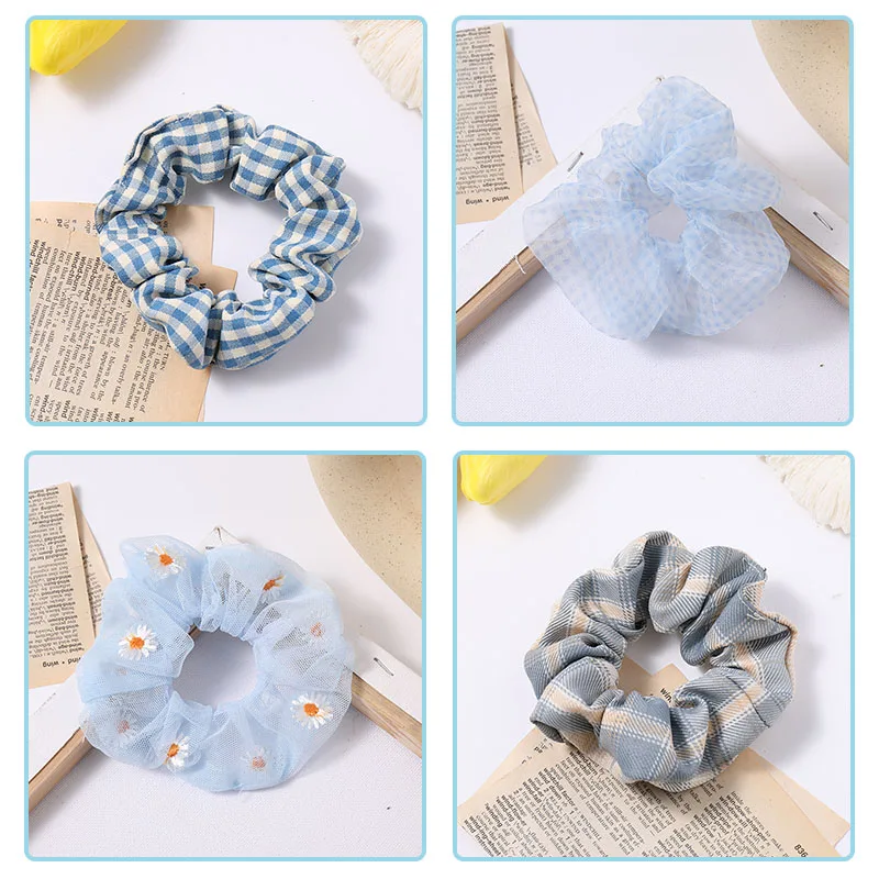 Женские резинки для волос с ромашками эластичные в цветочек 4 шт./компл. - купить