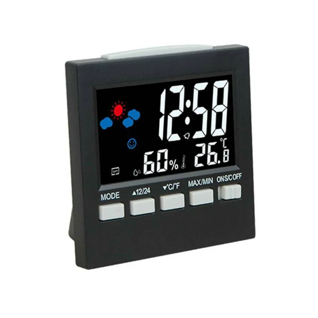 

LCD Clock Digital Thermometer Meter Hygrometer Room Temperature Alarm Clock Indoor Outdoor