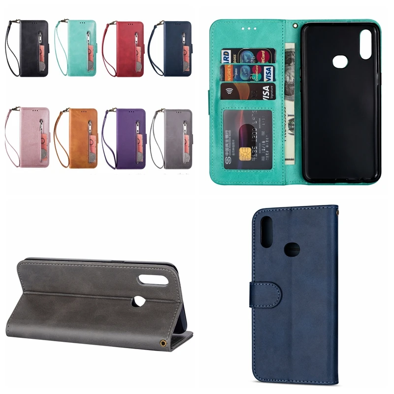 Кожаный чехол бумажник для Samsung A70 A50 A40 A20E M40 A20S A10S A90 5G A10 A30 M20 M30 40 шт.|Бамперы| |