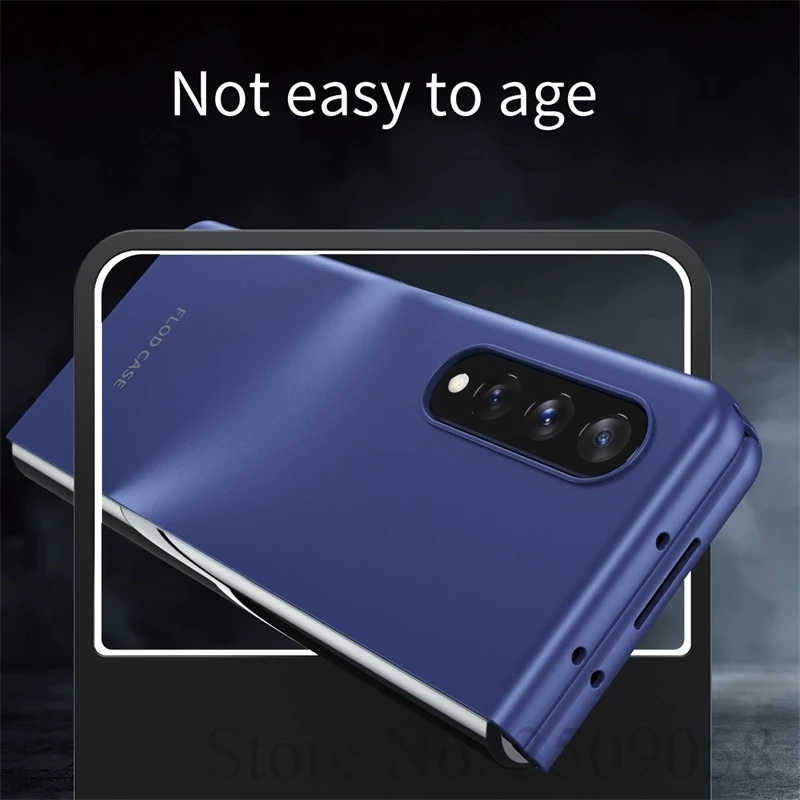 Роскошные чехлы на ощупь с кожей для samsung galaxy z fold3 Складывающийся 3 тонкий Матовый