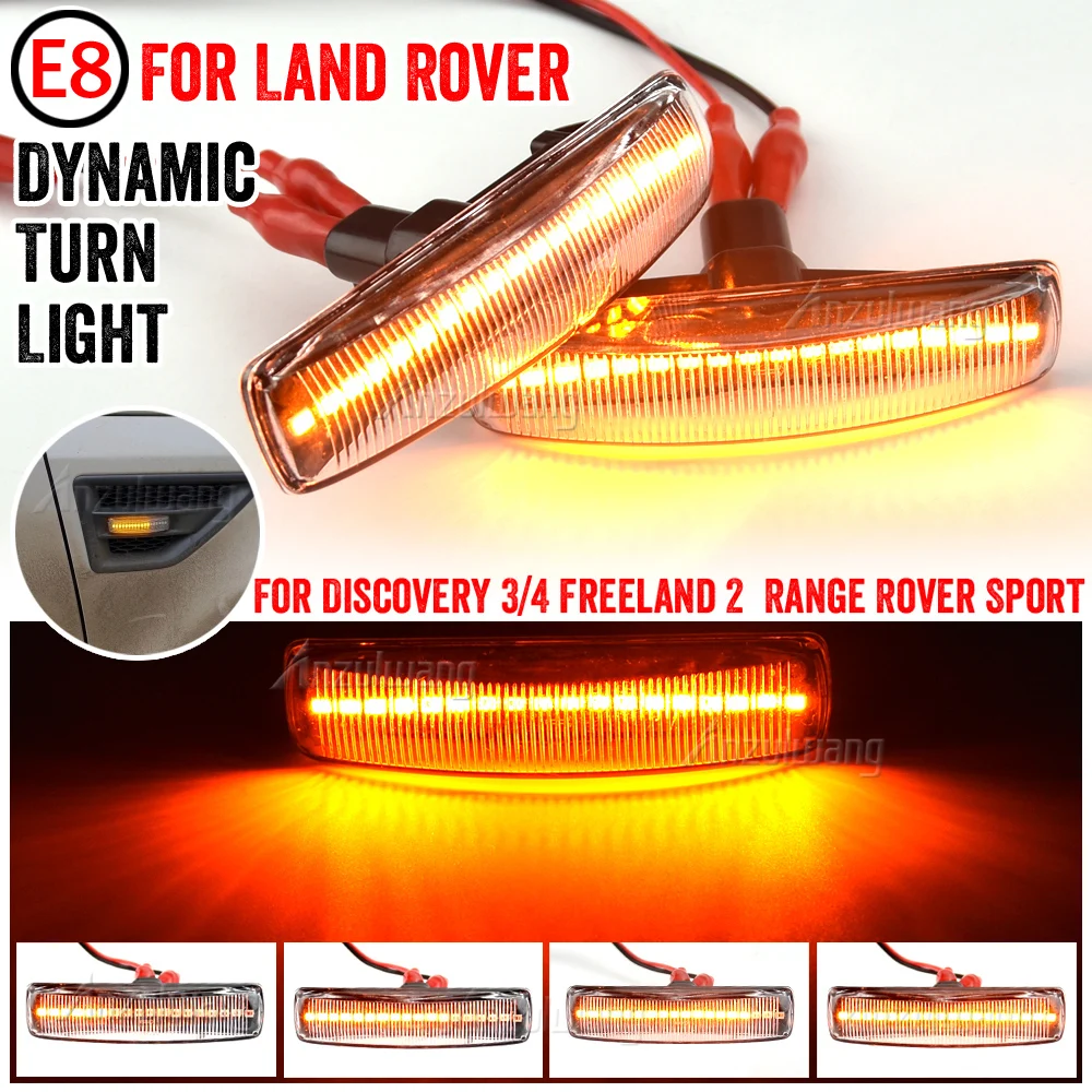 

2Pcs LED Turn Signal Dynamic Side Marker Lamp Repeater Indicator Light For Land Rover Freeland 2 Discovery 3 4 Rover Sport L320