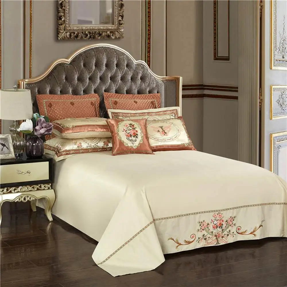 Виктория роскошный Египетский хлопок цветочный Комплект постельного белья 4 шт.