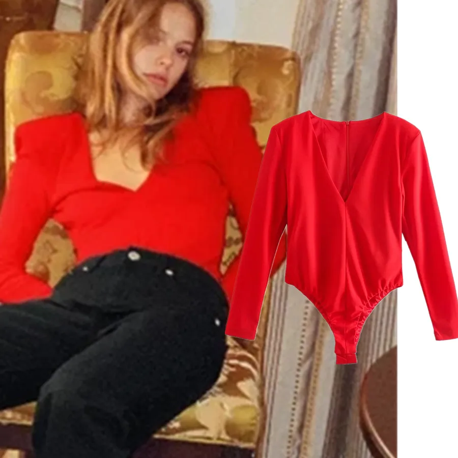 

Женское винтажное боди в английском стиле, с V-образным вырезом