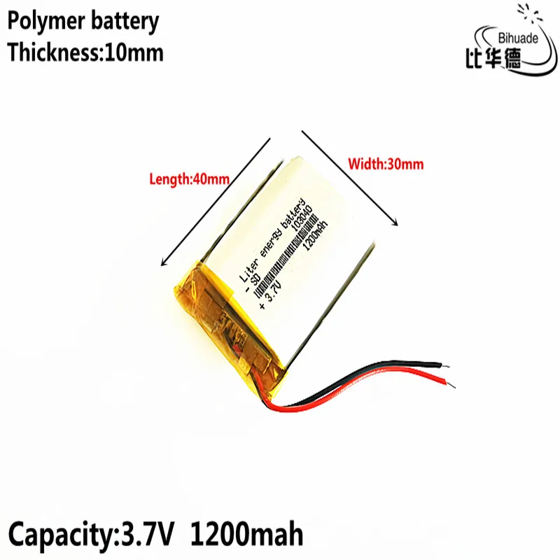 Хорошего качества литиевая батарея 3 7 V 1200mAH 103040 полимерный