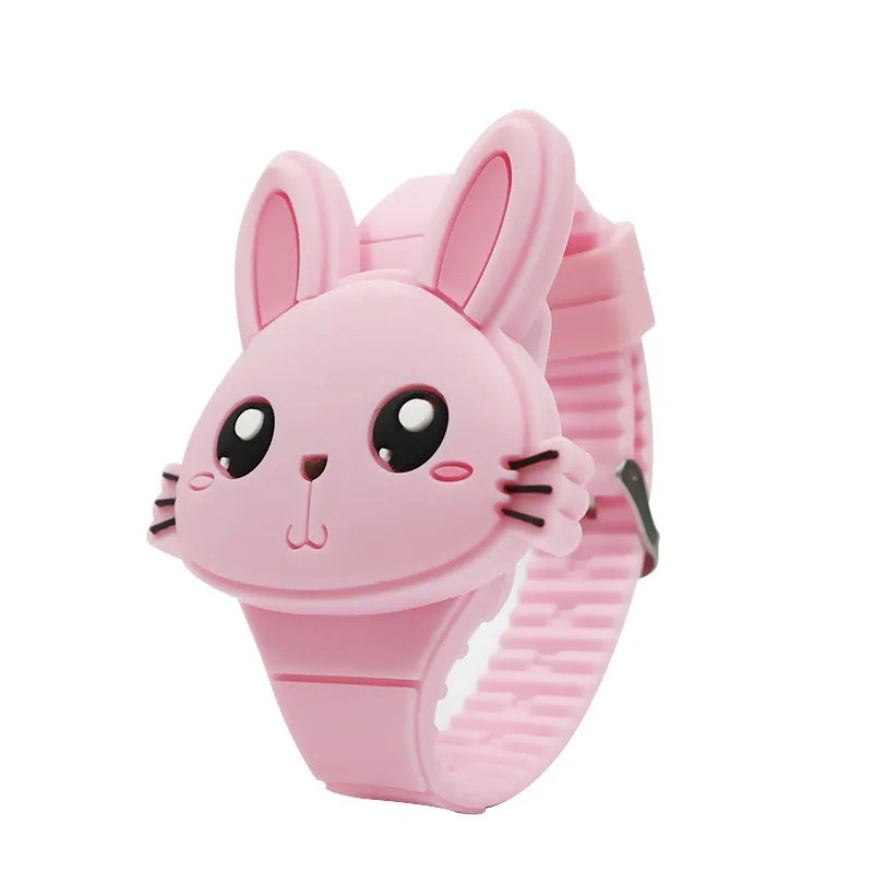 

1 Pcs Kids LED Electronic Watch Silicone Band Cartoon Rabbit Flip Case Wrist Watch Lovely Gift SEC88