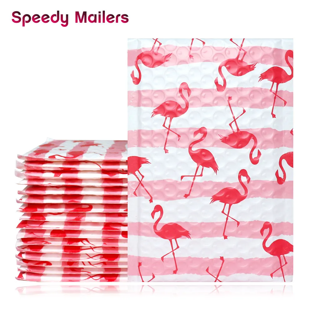 

Speedy Mailers 10PCS 120*180mm 4x7inch Creative Flamingo Design Poly Bubble Mailers Shipping Envelopes Boutique Custom Bags