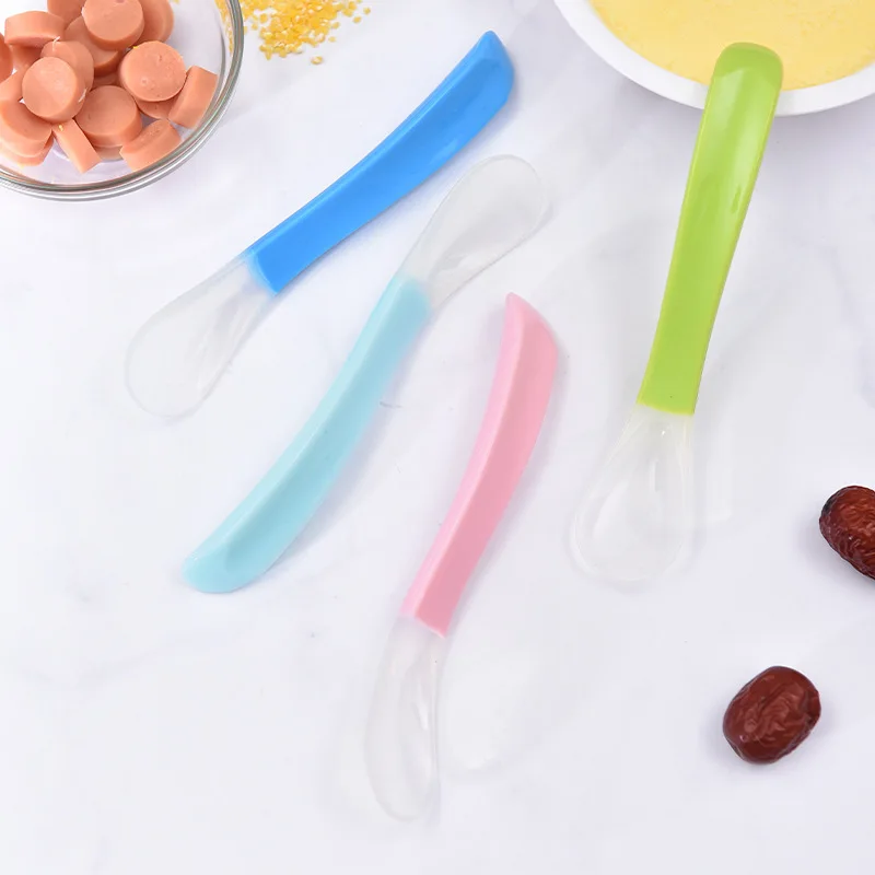 Детская силиконовая Мягкая ложка тренировочная и ложка|Наборы кухонных