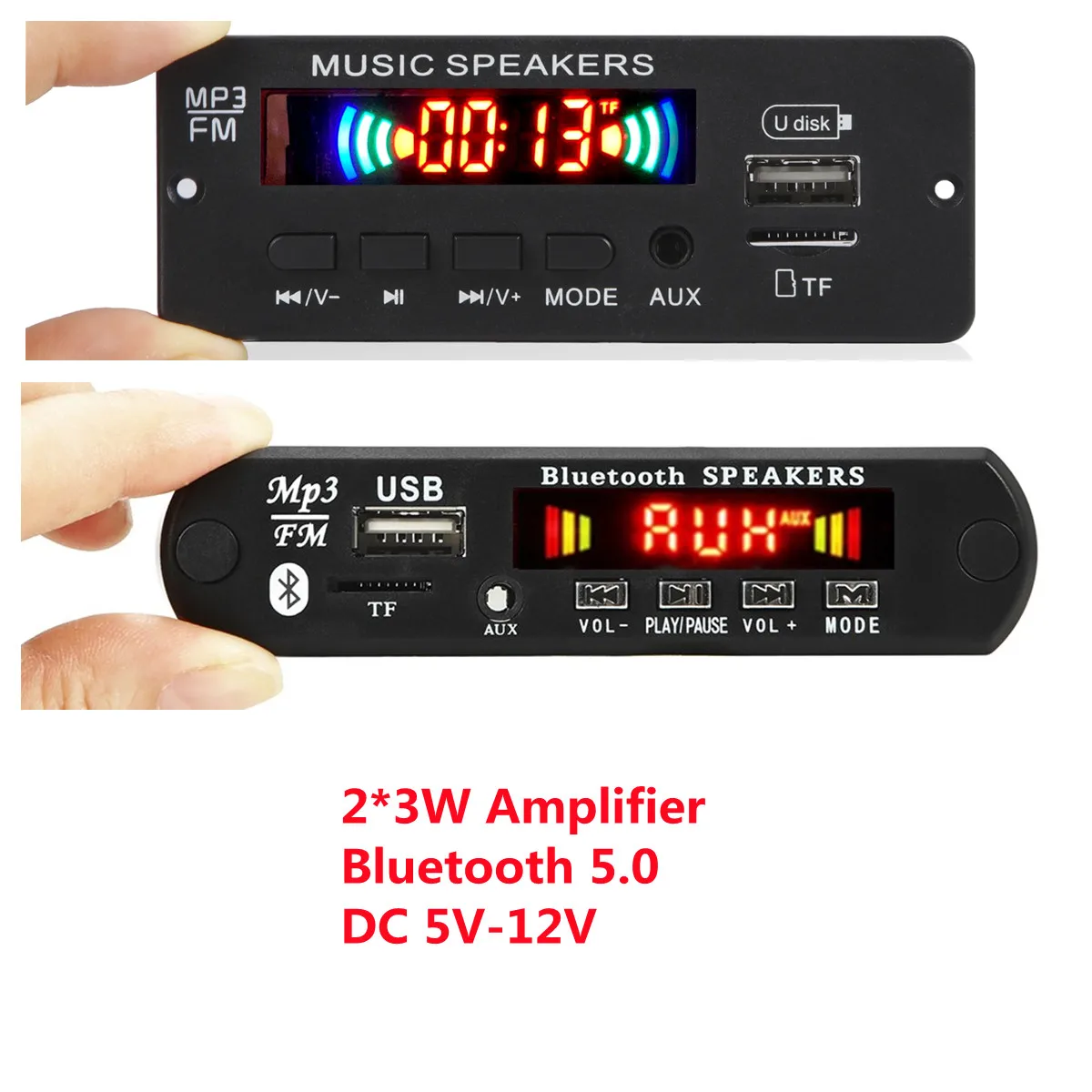 

Hands-free MP3 Player Decoder Board 12V Bluetooth 5.0 50W amplifier Car FM Radio Module Support FM TF USB AUX Recorders