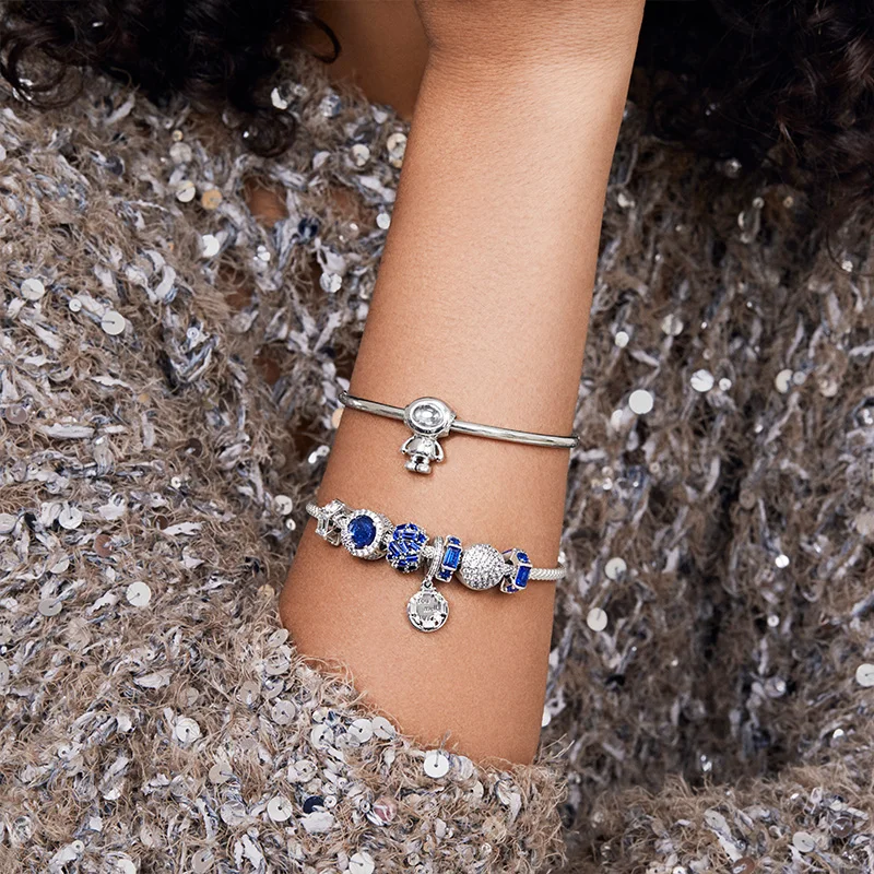 Настоящие 925 Стерлинговое Серебро винтажные цветные блестящие шармы бусины