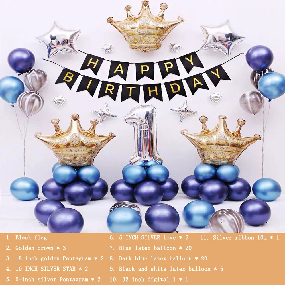 

Birthday party balloon decoration Baby Boy Girl Birthday Latex Balloon Boy Girl one year theme dress up party decoration balloon