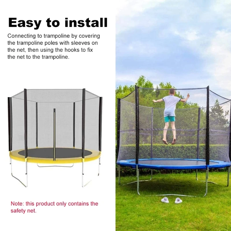 

Replacement Trampoline Safety Net Enclosure Surround Netting Breathable Mesh for 6ft 8ft 10ft 12ft 14ft 16ft Kids Bounce
