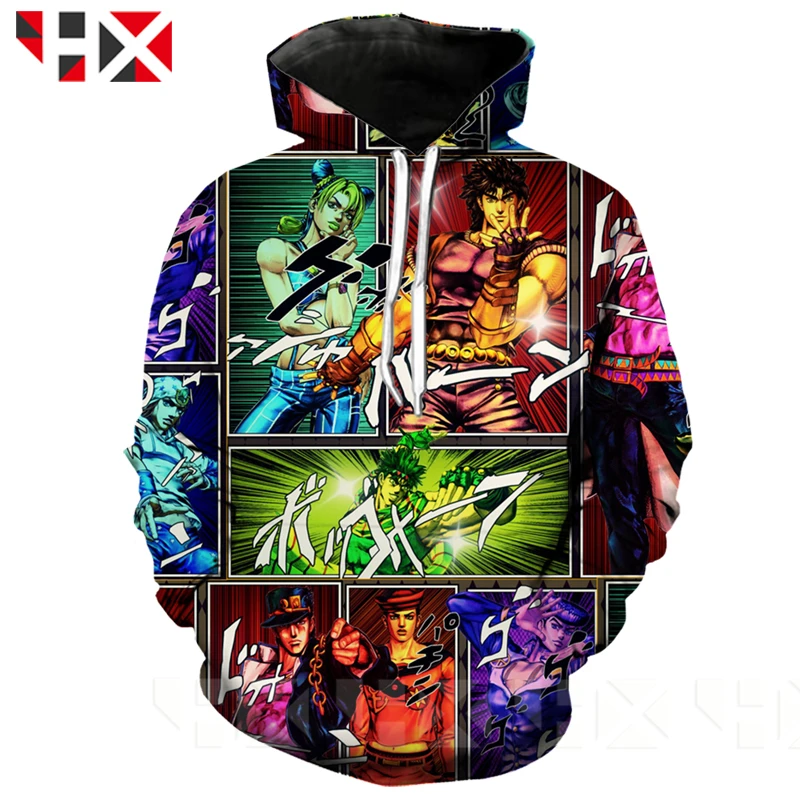 Новинка Спортивная Толстовка HX с капюшоном в стиле аниме Джоджо невероятные