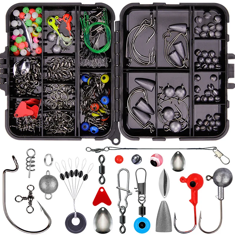

257 Pcs/set High Quality Hook Kit Accessories Fishing Connector Tool Fish Hook Accessory Set Outdoor Fishing Tools Accessories