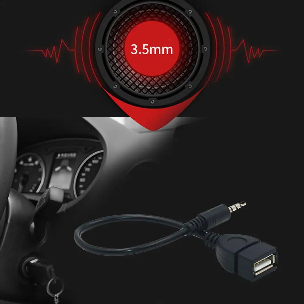 New 35mm Male Audio AUX Jack To USB 20 Type A Female OTG Converter Adapter Cable images - 6