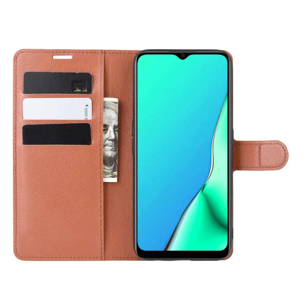 Коричневый A9 или A11x чехол для OPPO A9() A11-X чехол-кошелек с отделением для карт в виде книги кожаный защитный чехол с Откидывающейся Крышкой черный 9A A9- A11 X - Цвет: Коричневый