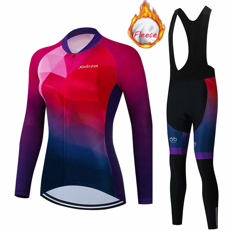 

Winter Fleece Cycling Clothing 2022 New Women Cycling Jersey Set Keep Warm Bike Jersey MTB Bicycle Clothes Ropa Maillot Ciclismo