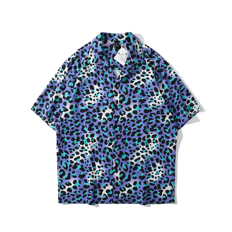 

2021 Summer Beach Shirts Snake Skin Print Tropical Hawaiian Shirt Streetwear Hip Hop Casual Short Sleeve Tops Harajuku WY669