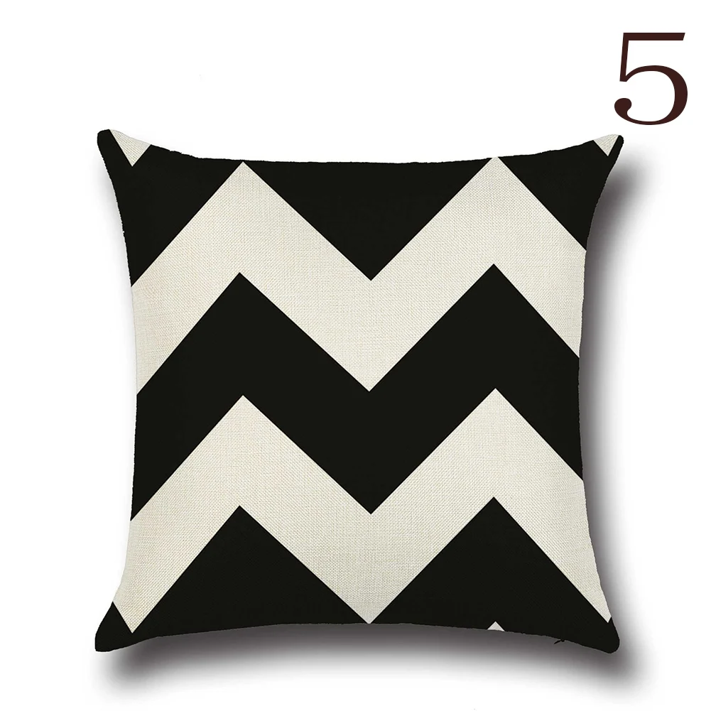 

Black and White Pillow Decorative Geometric Cushion Covers Pillowcase for Sofa Polyester 45*45 Throw Pillow Covers