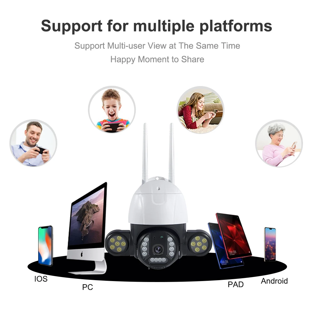 

5MP PIZ Wireless outdoor Surveillance camera with wifi baby monitor ip wifi camera outdoor P2P AI Human Detect Auto Tracking