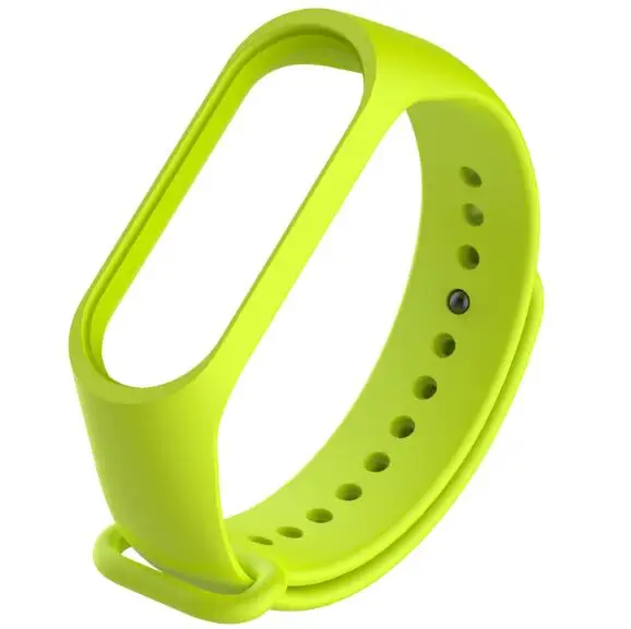 Цветной браслет mi band 4/3, аксессуары pulseira mi band 4, сменный силиконовый ремешок на запястье для xiaomi mi4, умный браслет на запястье - Цвет: Lime green