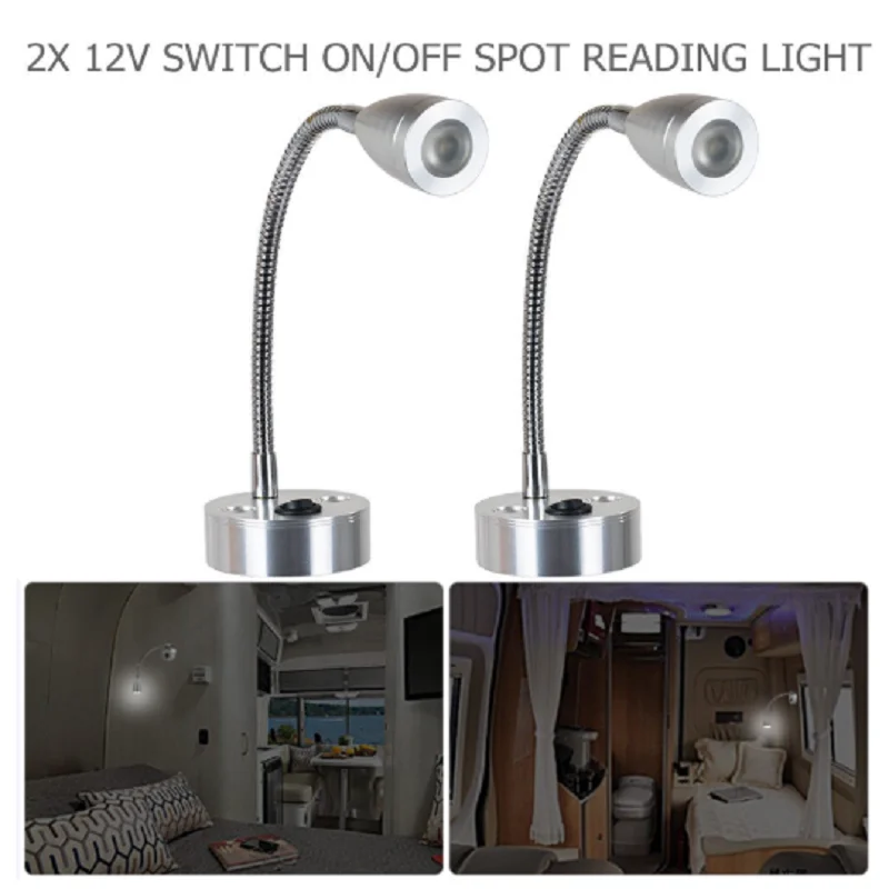 2 шт. 3 Вт 12 в теплый светодиодный светильник для чтения пятна на выключенном