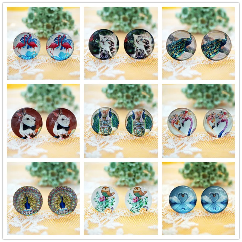 10PCS/lot Mixed Round 20MM Glass Cabochon for making charms key chain earrings necklace pins bookmark bracelet craft Supply | Украшения и