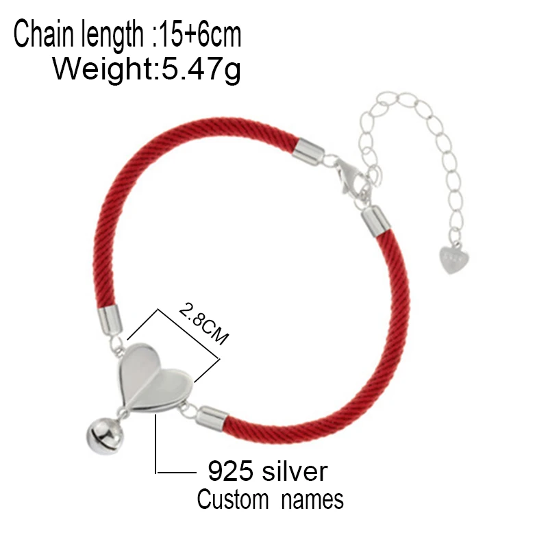 Красная веревка имя пары на заказ браслеты серебряный шарм для изготовления