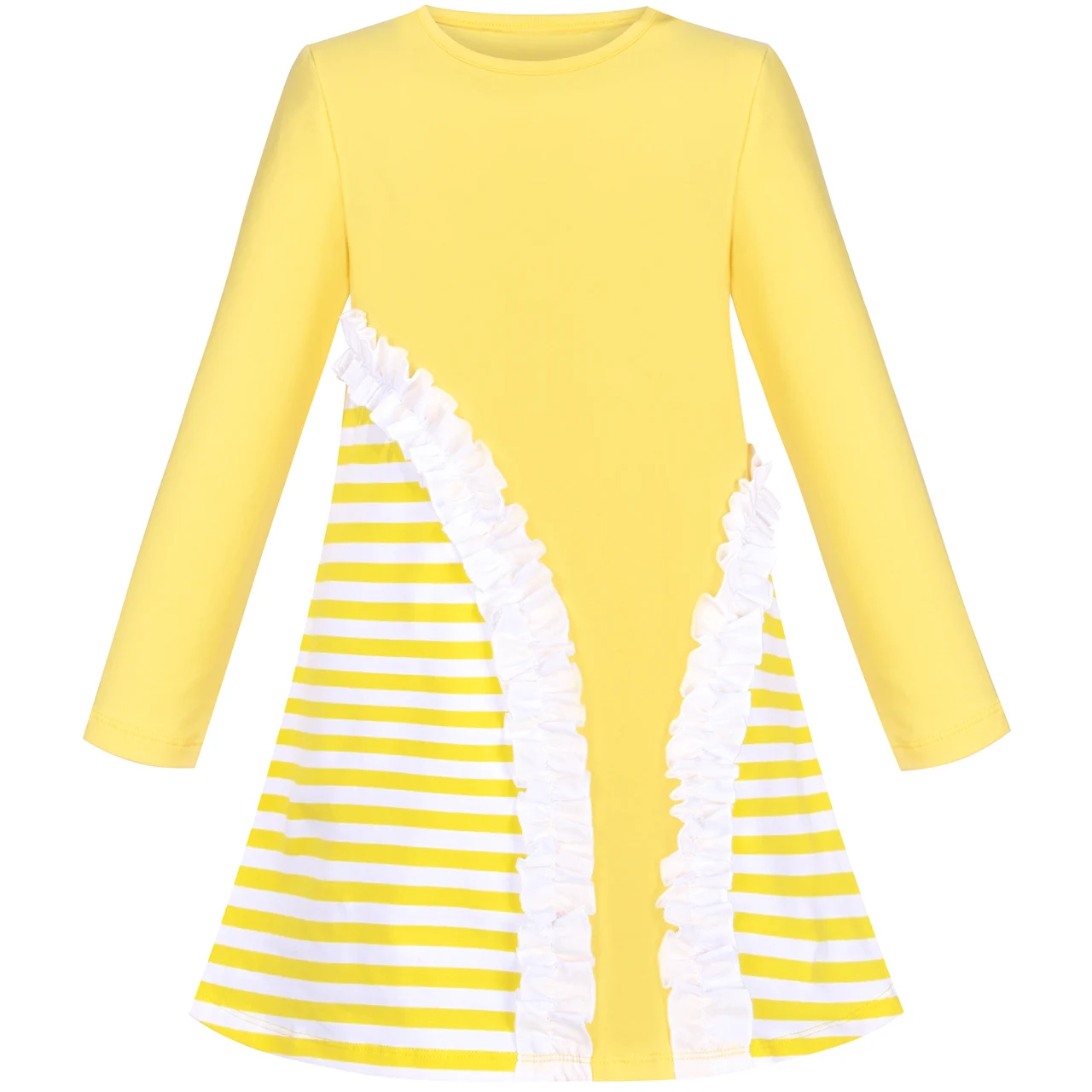 

Girls Dress Long Sleeve Navy Blue Striped Cotton Casual 2020 Summer Princess Wedding Party Dresses Children Clothes Pageant