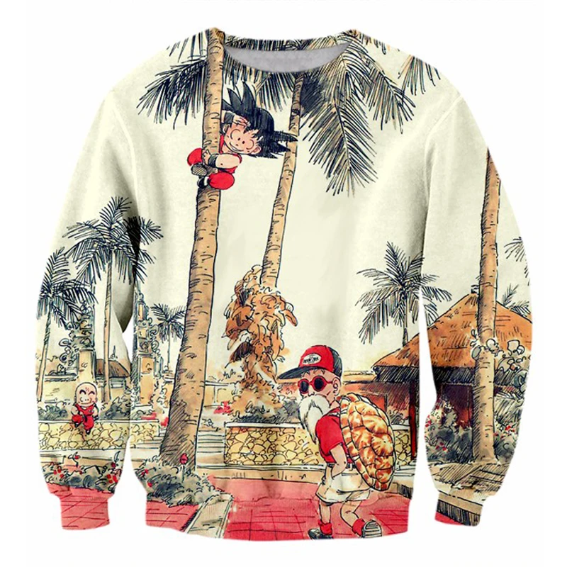 

PLstar Cosmos 2020 New Fashion Mens Sweatshirt Anime Kid Goku and Master Roshi 3d Printed Unisex Crewneck Harajuku Pullover