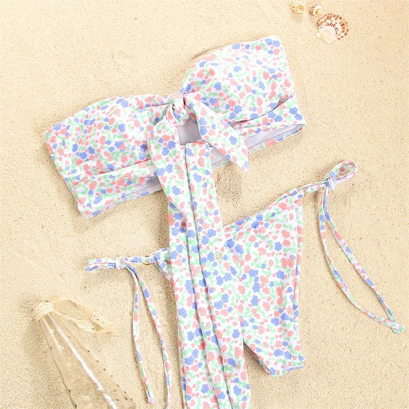 

Women's Solid Cut-out Bikini, Women's Swimsuit Bandage Style, 2021