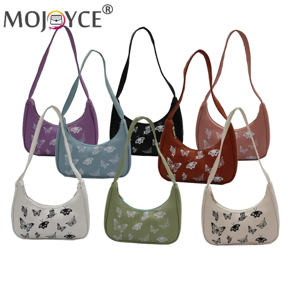 

New Women Designer Handbag Women Butterfly Printing Soft Shoulder Underarm Bag Fashion PU Leather Purse Handbags