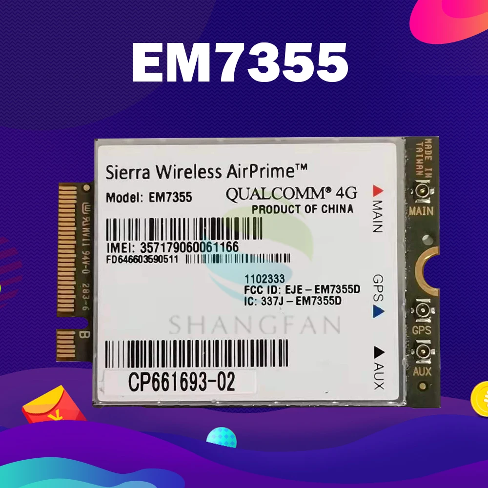 

EM7355 Gobi5000 sierra wireless card LTE/EVDO/HSPA NGFF 3G/4G Module for DELL Asus Sony toshiba Model