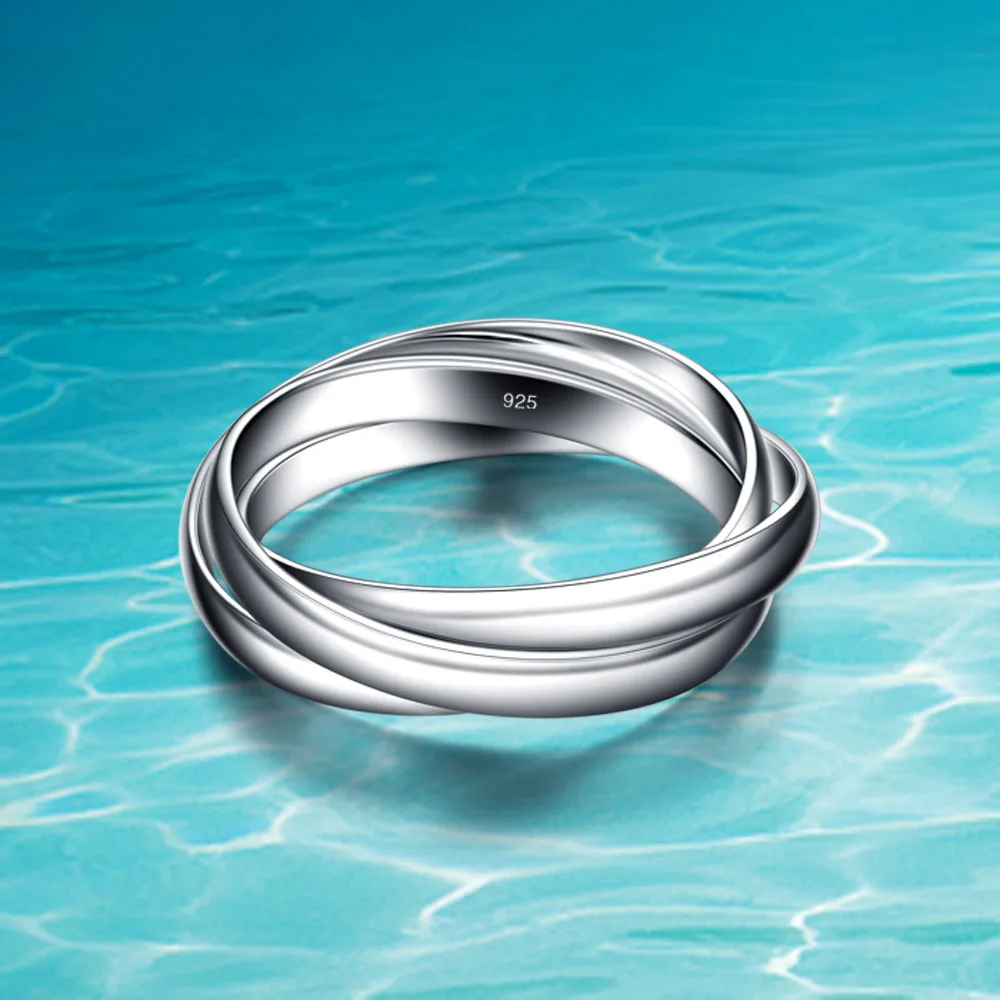 

New fashion simple rings;women silver ring 925;High quality fashion finger ring for women;female men silver jewelry; three rings