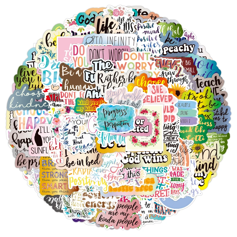 1050100pcs motivational phrases sticker inspirational life quotes diy laptop study room scrapbooking graffiti decals stickers free global shipping