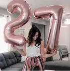 2 шт.лот 32 40 дюймов розовое золото номер 27 воздушный шарик из фольги в форме декорации на день рождения поставки девочка 27th лет вечерние декора подарки
