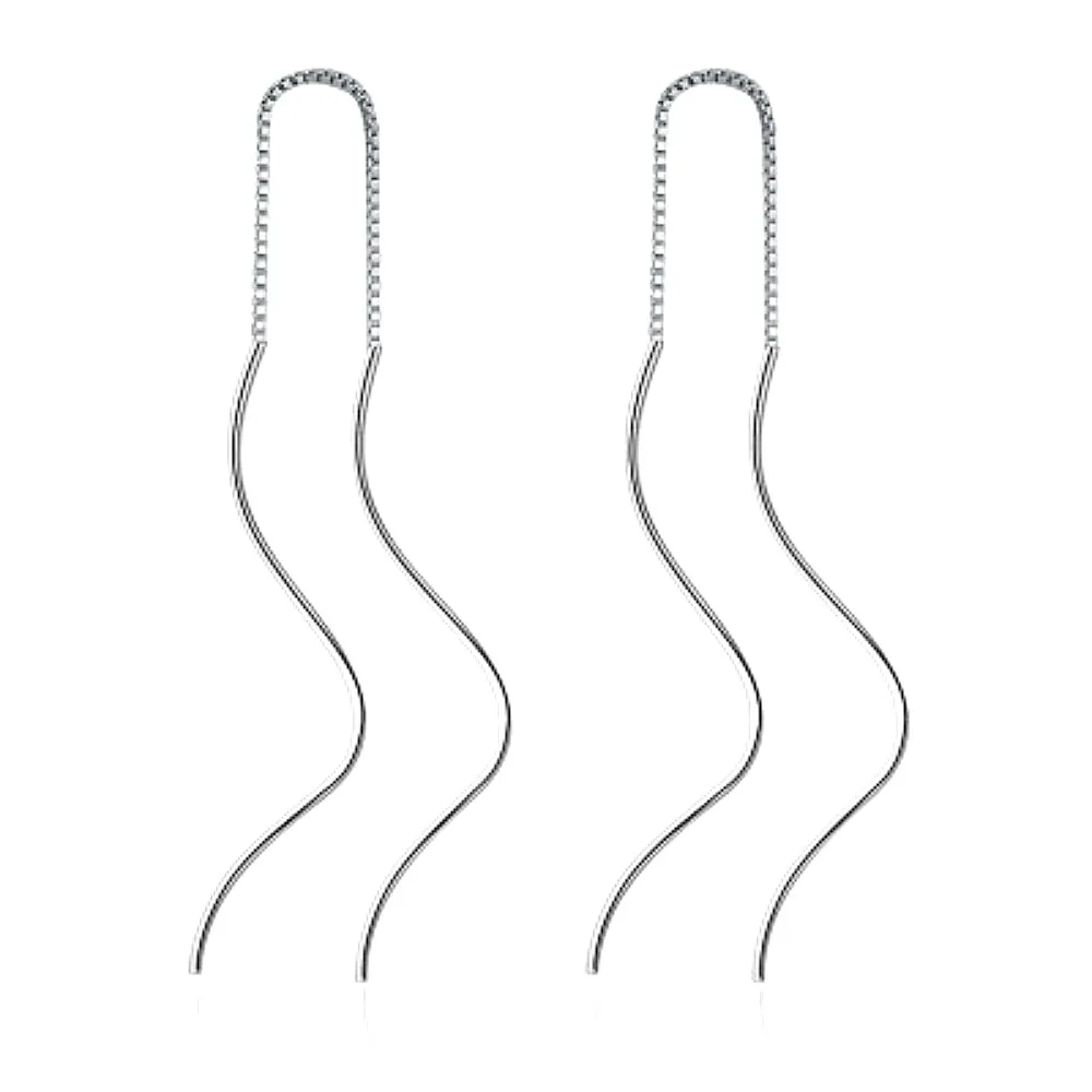 Серьги из стерлингового серебра витой длинный кисточка серьги для