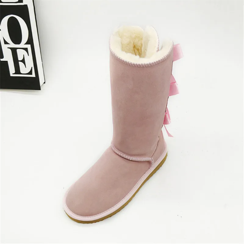 Ботинки из толстого плюша с тремя бантиками Модель 2020 года Женская обувь Теплая