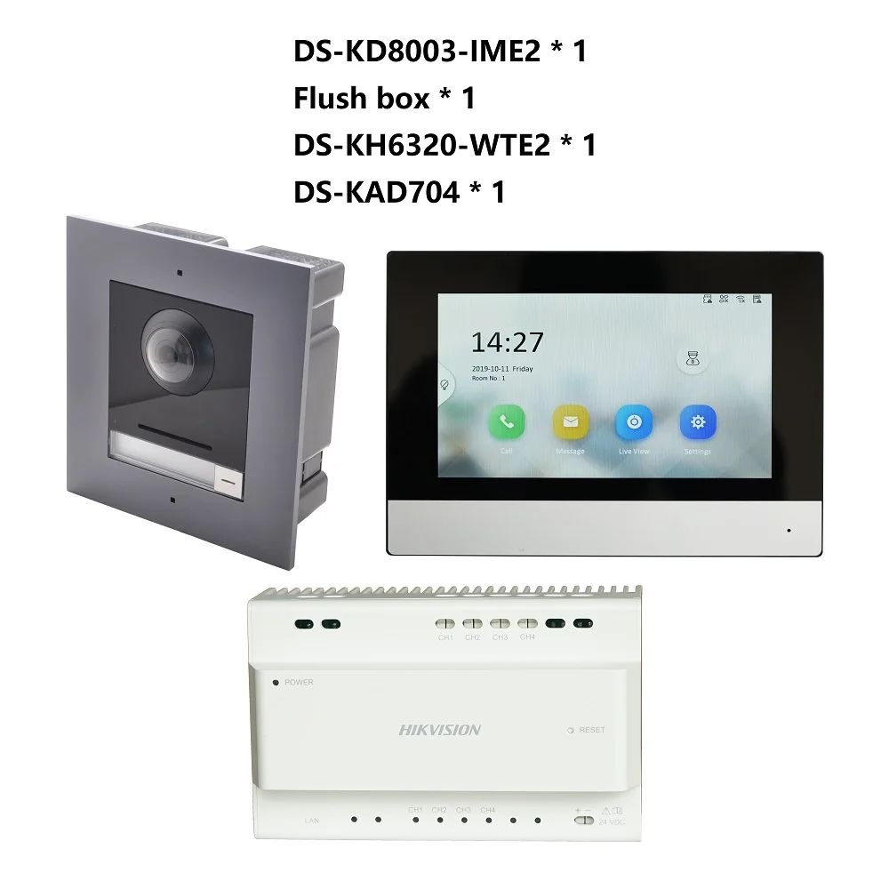 DS KIS702 multi язык 2 проводной IP видео домофон комплект включают в себя KD8003 IME2 & KH6320 WTE2