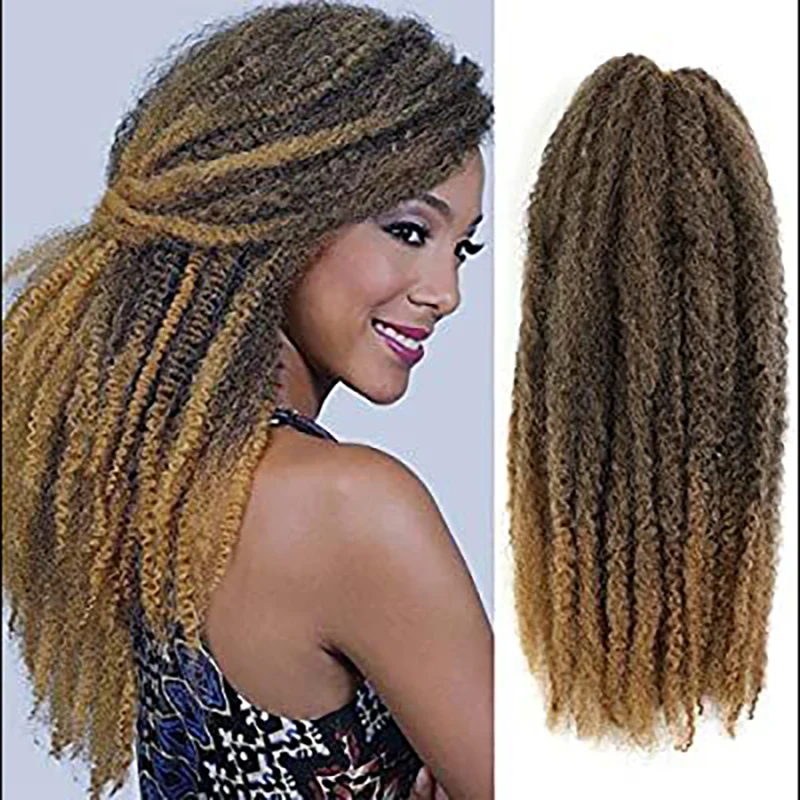 

Youngther афро курчавые волосы Marley для вязания крючком 18 дюймов синтетические плетеные волосы для вязания крючком удлинители волос для женщин