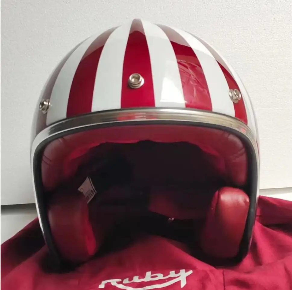 Винтажный шлем для мотокросса MASEI ruby с открытым лицом из АБС-пластика Красного