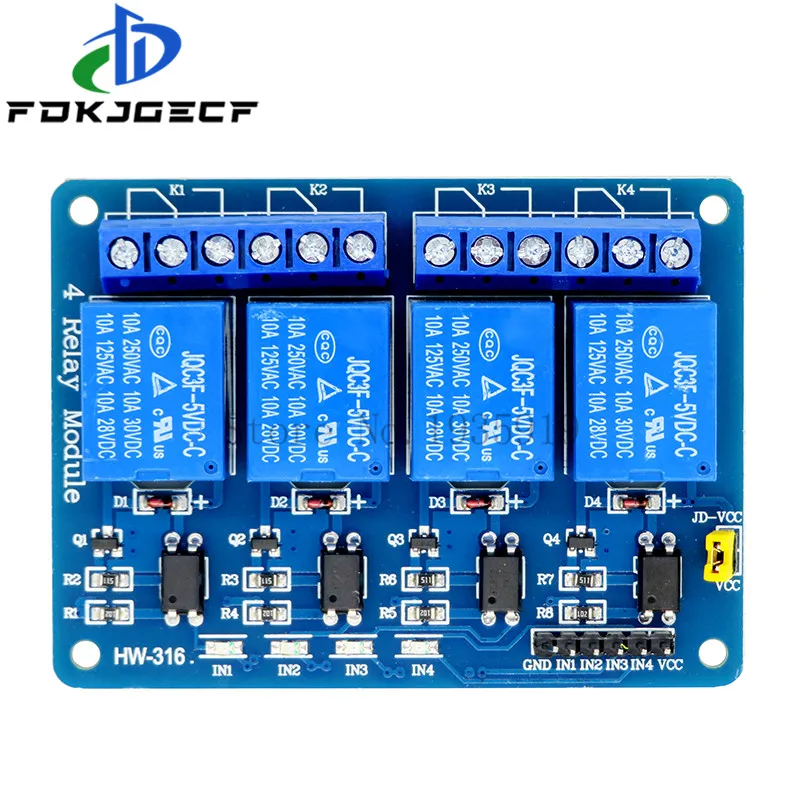 4-Канальный Релейный Модуль 5 в щит для Arduino ARM PIC AVR DSP Electronic 5 в 4-Канальный Релейный Модуль 4 road 5 В