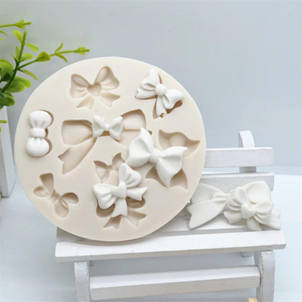 Luyou 1 шт. бантики смолы силиконовые формы Fondant (сахарная) прессформ торта украшения