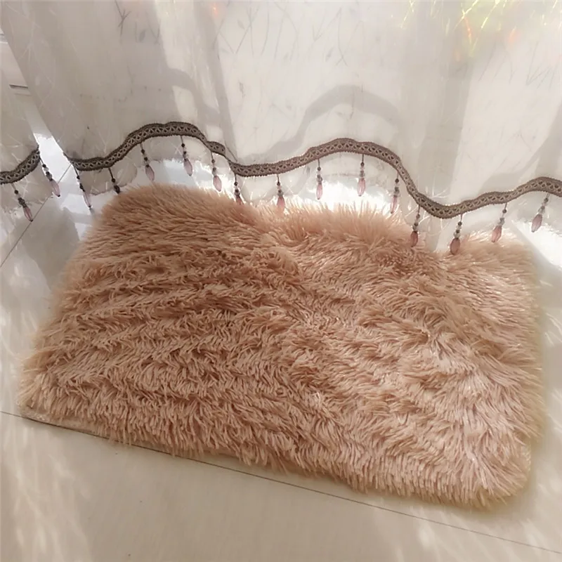 Удобный коврик для спальни 40*60 см ног длинные шелковистые противоскользящие