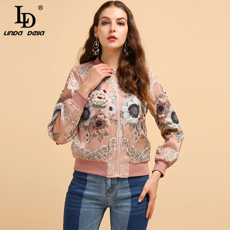 LD LINDA DELLA модные Подиумные летние винтажные куртки женские великолепные