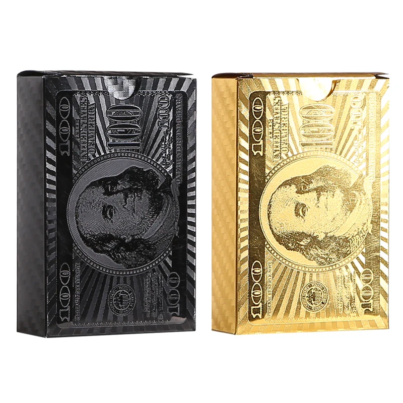 Водонепроницаемые игральные карты 2 упаковки золотые черные покерные коллекция