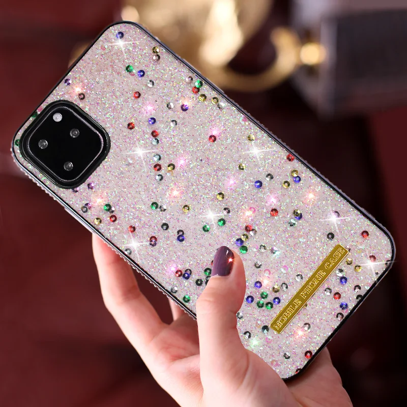 

Clear Glitter Phone Case For iPhone 12 Pro 11 Pro Max XS Max XR X 6 7 8 Plus 12 Mini SE 2020 Luxury Sequins Back CoverFundas